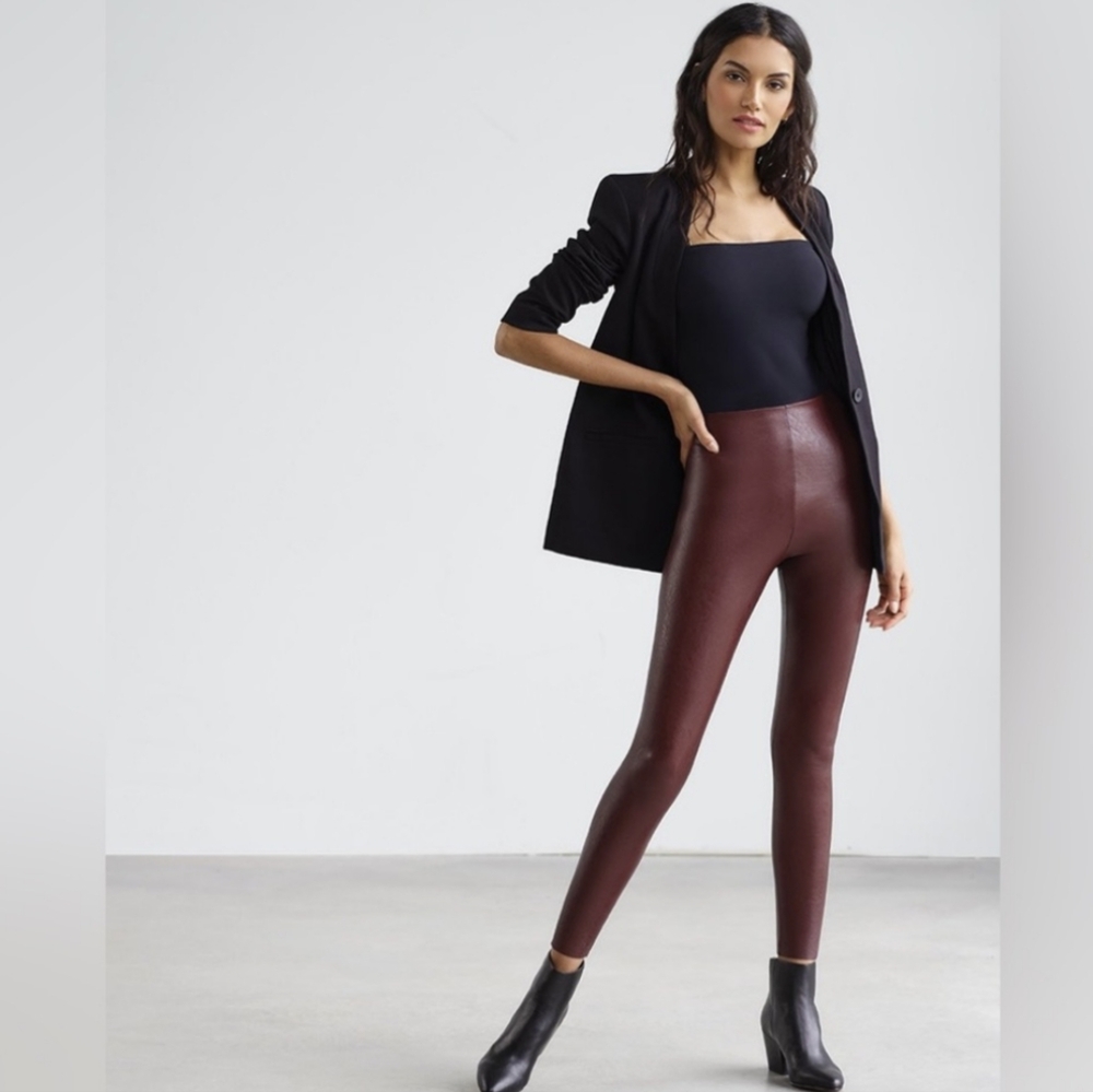 Revolve COMMANDO Oxblood Burgundy Perfect Control Faux Leather Legging